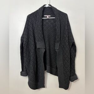 Victoria's Secret Wool Blend Charcoal Gray Open-Front Shawl Collar Cardigan